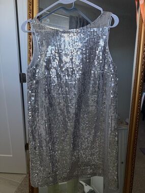 Free People silver/Gray sequin mini dress